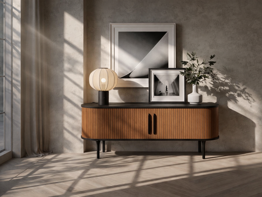 Koriana Media Console | Walnut & Matte Black